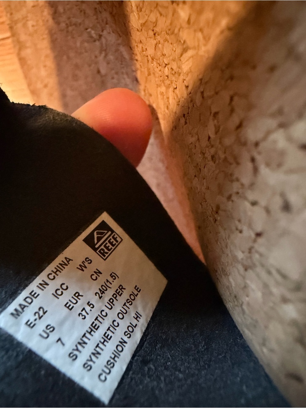 Reef Cushion Sol Hi -Black Cork Slide Sandals with Toe Post - Picture 11 of 13